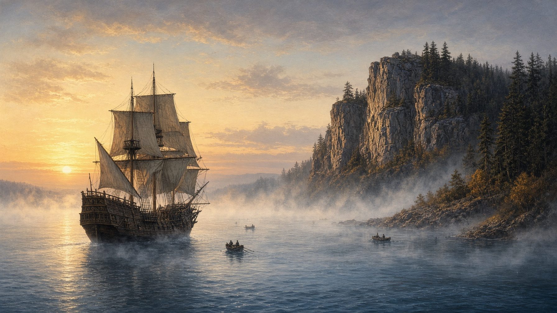Navire français du XVIIe siècle sur le Saint-Laurent